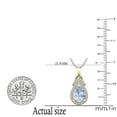 thumbnail image 3 of Dazzlingrock Collection 10X7mm Pear Aquamarine & Round White Diamond Teardrop Pendant for Women with 18 Inch Silver Chain (0.15 ctw, Color I-J, Clarity I2-I3) in 10K Yellow Gold, 3 of 4