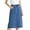 Blue, variant on Girls Elastic Waist A-Line Denim Midi Skirt Casual Long Skirt with Pockets Summer Solid Skirt for 4-15 Years