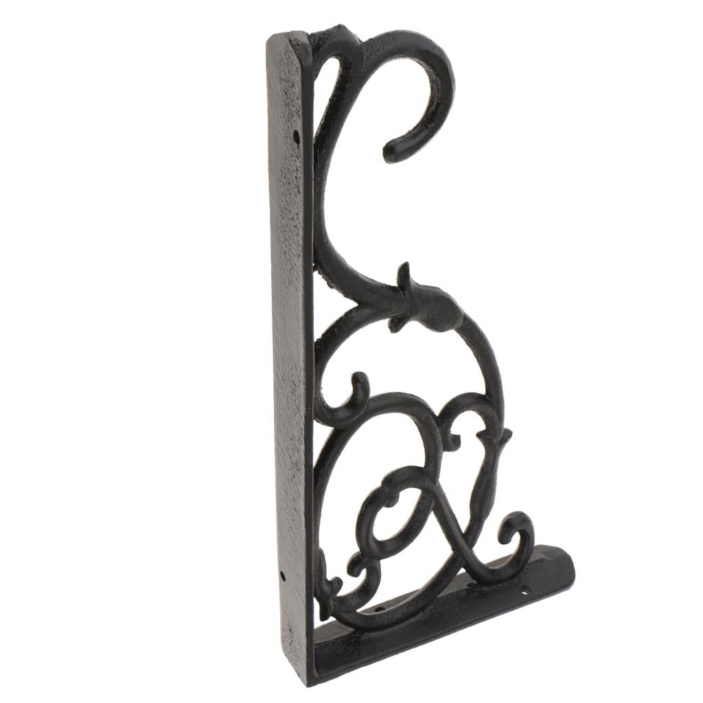 WLPZXP Heavy Duty Metal Wall Shelf Bracket Rack Support Holder Supporter Black