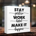 thumbnail image 3 of Zomyto 5x5 In Inspirational Wooden Box Sign,Positive Work Hard Make it Happen, 3 of 7