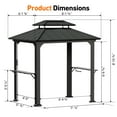 thumbnail image 2 of Modern Shade 6'x8' Aluminum Grill Gazebo, Steel Roof, Shelves, Ceiling Hook, Extra-Wide Columns, Black Patio Gazebo, 2 of 8
