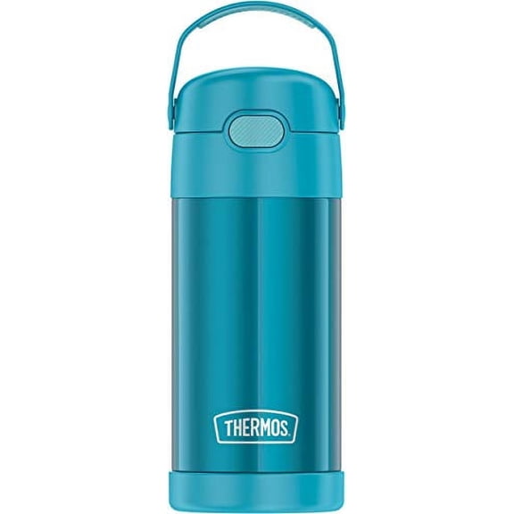 THERMOS FUNTAINER 12 Ounce Stainless Steel Vacuum Insulated Kids Straw Bottle, Teal