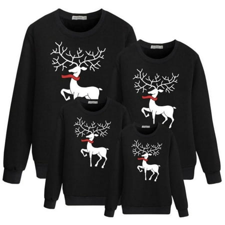 

Malisata Christmas Round Neck Long Sleeve Print Sweatshirt Family Matching Outfits Parent-child Wear Dad Mom Baby Kids Colthes