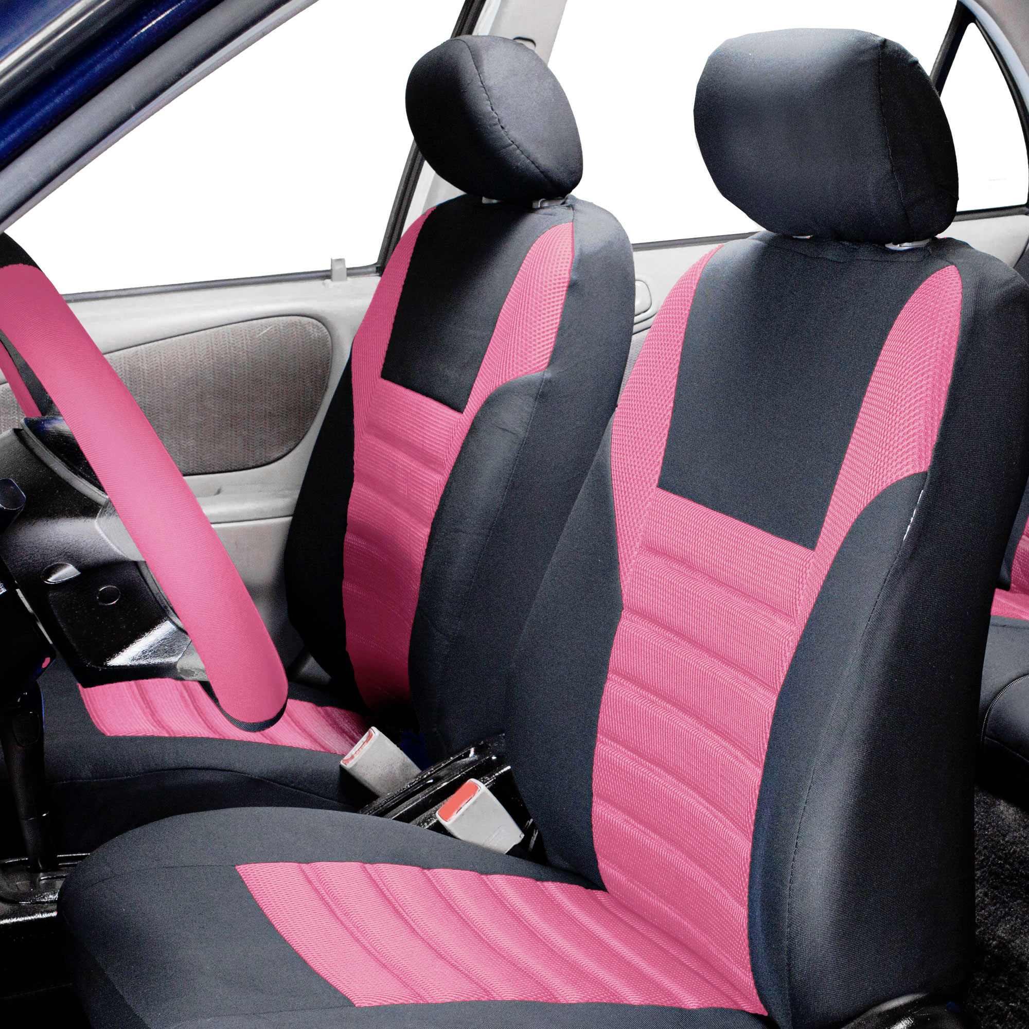 FH Group Car Seat Covers Front Set Premium Pink 3D Air Mesh Low Back Car  Seats with Removable Headrest, Universal Fit, Automotive Seat Cover, Airbag  Compatible Car Seat Cover for SUV,