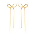 thumbnail image 1 of Pendientes de lazo chapados en cobre y oro real para mujer, estilo moderno, pendientes de lazo con personalidad para mujer, adecuados para una variedad de ocasiones., 1 of 3