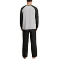 thumbnail image 7 of Fengactive Men's Color Block Long Sleeve Shirt and Pants Pajama Set Ultra Soft Warm Sleepwear, 7 of 7