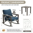 thumbnail image 4 of UDPATIO 3-Piece Metal Patio Rocking Chair Set, Heavy Duty 350 lbs Capacity Outdoor Bistro Furniture Set with 2 Rockers, Thick Cushions and Coffee Table for Porch, Rust-Resistant, Navy Blue, 4 of 8