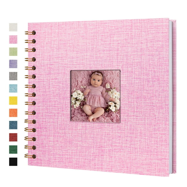 Álbum de fotos Yopih Linen para álbumes de recortes, 20 hojas, 8 x 8 pulgadas