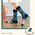 thumbnail image 5 of Odeerbi Mid-Calf Christmas Socks for Women 2024 Man's Winter Warm Christmas Retro Stocking Dark Blue, 5 of 5