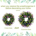 thumbnail image 2 of Greenery Wreath for Front Door,16" Artificial Green Hanging Garland for Spring Summer Autumn Wreath,Windows Decoration Holiday Festival Wedding Decor, 2 of 8