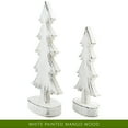 thumbnail image 4 of AuldHome Design Wooden Christmas Trees (Set of 2, Distressed White); Tabletop Handmade Mango Wood Trees w/ Rectangular Base for Holiday Home Decor, 4 of 9
