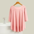 thumbnail image 6 of biudgviw Pajama Tops for Women V Neck 3/4 Sleeves Sleep Shirts Oversized Casual Comfy Soft Irregular Hem Sleepwear, 6 of 6