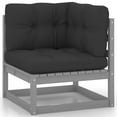 thumbnail image 2 of vidaXL 10 Piece Garden Lounge Set with Cushions Grey Solid Wood Pine, 2 of 5