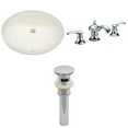 thumbnail image 1 of 19.75-in. W CUPC Oval Bathroom Undermount Sink Set In Biscuit - Chrome Hardware - Overflow Drain Incl. AI-13244, 1 of 8