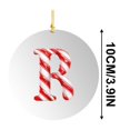thumbnail image 3 of yulier 26 Initial Letters Christmas Ornaments, Personalized Christmas Candy Cane Initial Ornaments, Christmas Tree Decorations 3.9" Round Acrylic Hanging Pendant Christmas Gifts, 3 of 5