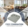 thumbnail image 3 of Wiilayok Convertible Sleeper Sofa Bed,Corduroy Modular Folding Mattress Couch with Fixed-Shape Frame,Comfy Futon Sofa Bed for Living Room, Bedroom(80",Light Gray), 3 of 10