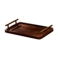 thumbnail image 3 of yotijay Wood Serving Tray Tea Drink Dessert Decorative with Rim Rectangle Food Board Dark Wood S, 3 of 9
