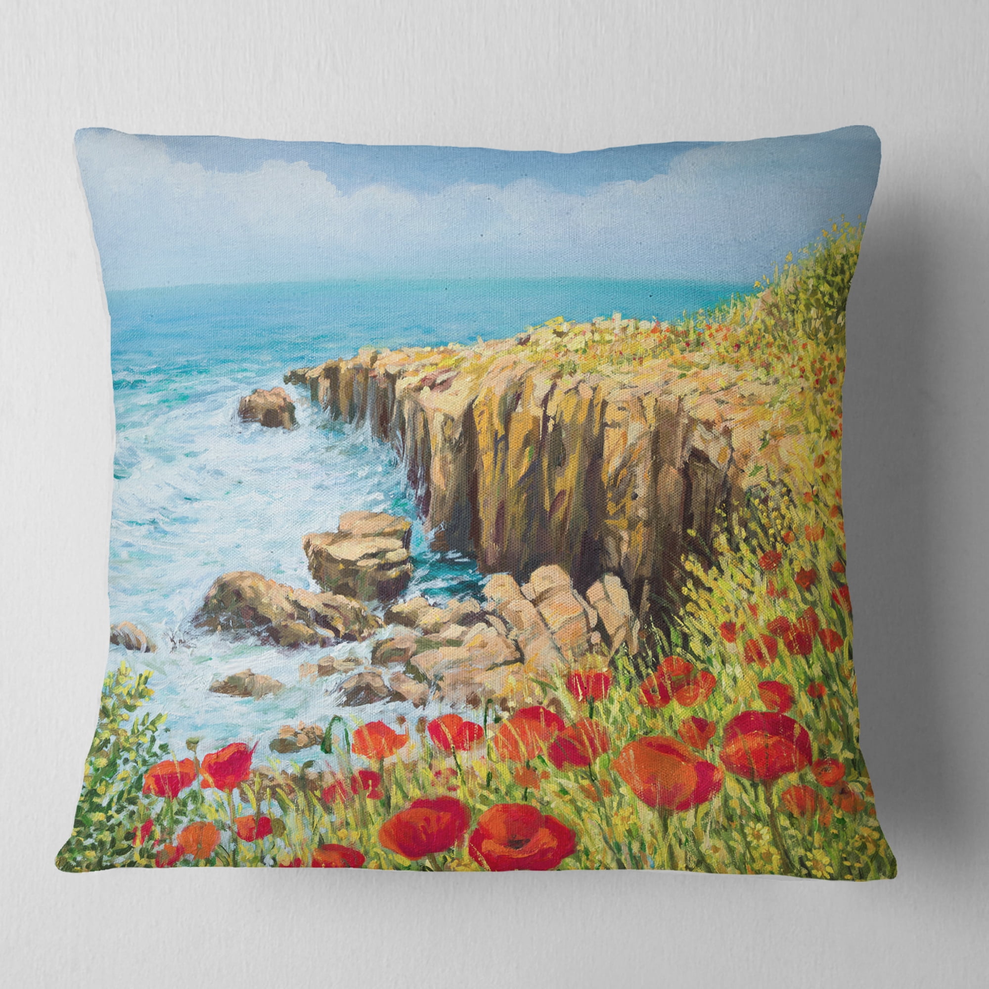 Designart Summer Breeze - Landscape Printed Throw Pillow - 18x18