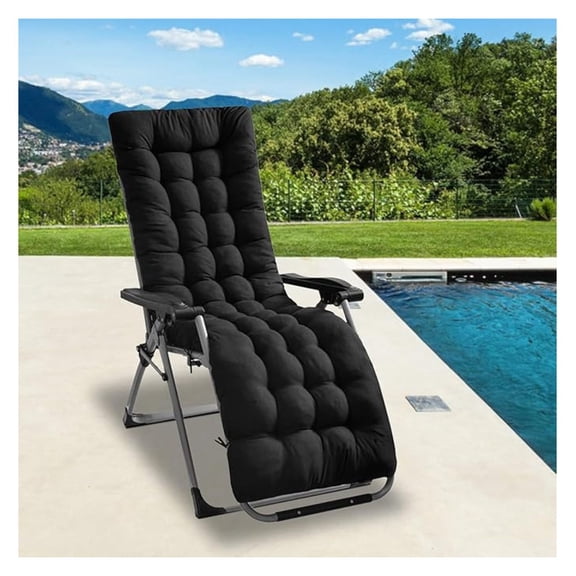 Chaise Lounger Cushion 67x22x4In - Patio Chair Pad with Ties