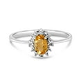 thumbnail image 6 of 14k White Gold Oval Citrine And Diamond Ring, 6 of 6