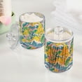 thumbnail image 2 of Yayeee 4 Pack Qtip Holder Bathroom Cotton Swab Canister with Lid Clear Dispenser Set, Yellow Mountains, 2 of 6