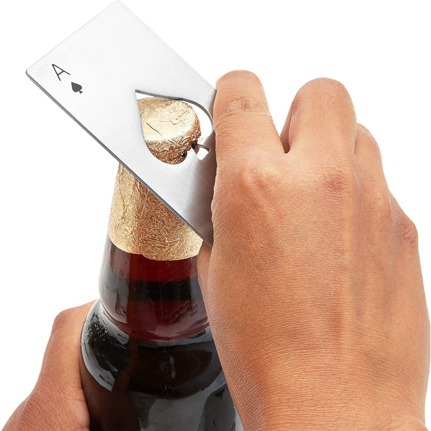 KISME D/écapsuleur Ouvre-Bouteille,Ace of Spades Poker Soda Bouteille d/écapsuleur,Acier Inoxydable Motif Poker Decapsuleurs /“as de Pique/” 2 Paquets
