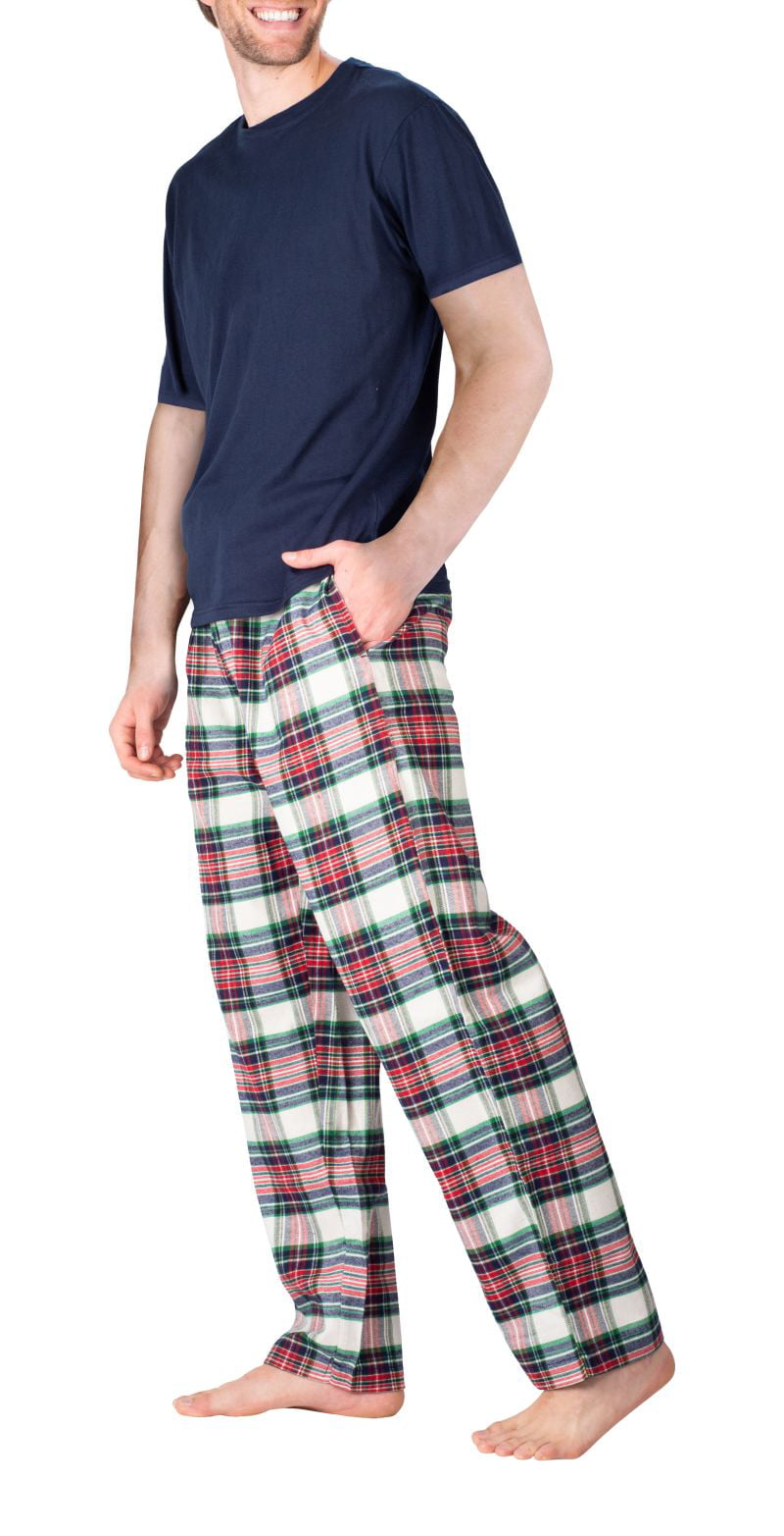 SLEEPHERO Men's Sleep Short Sleeve Flannel Pajama Pant Set