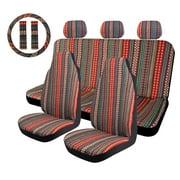 Copap Car Seat Covers Baja Blanket Woven Ethnic Tribal Style Boho Universal Fit for Cars