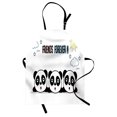 thumbnail image 1 of Friends Forever Apron, Calligraphic Design of 3 Pandas, Unisex Kitchen Bib with Adjustable Neck for Cooking Gardening, Adult Size, White Multicolor, by Ambesonne, 1 of 4