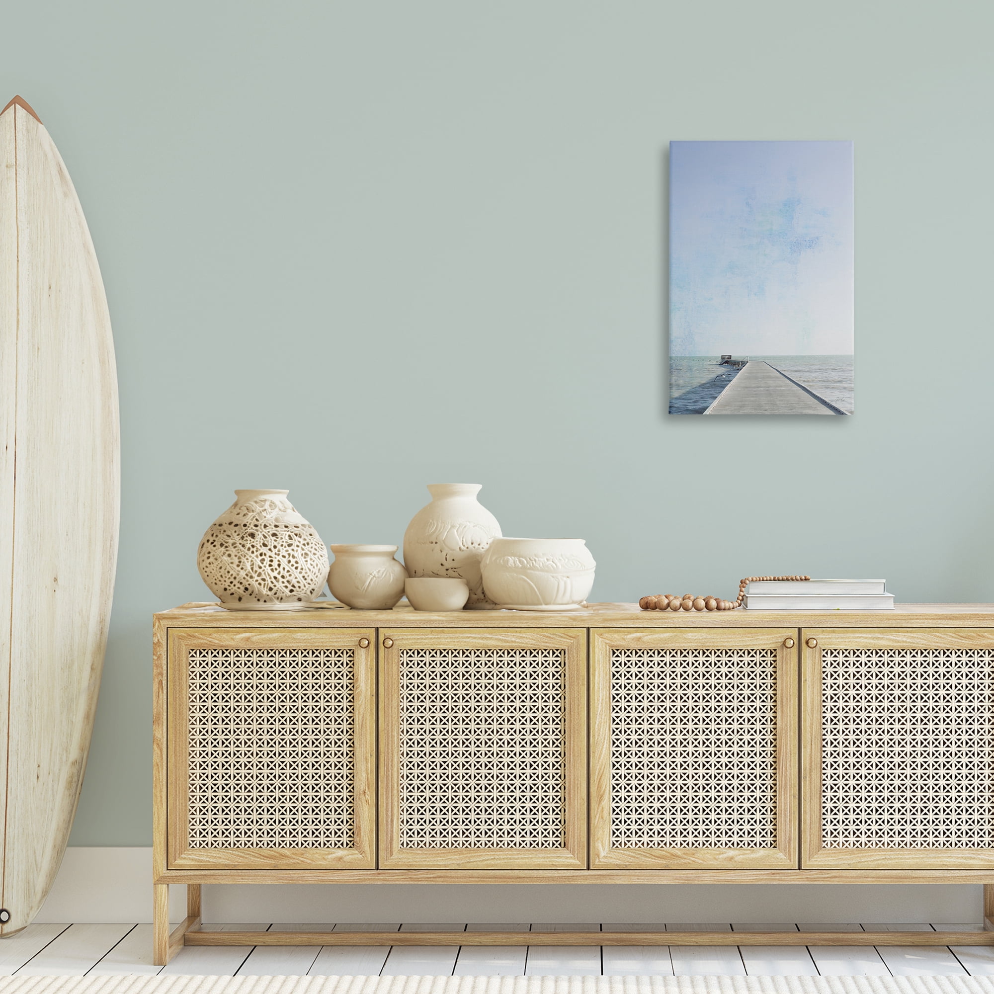Stupell Industries Soothing Pier in Distance Nautical & Beach Photography Wrapped Canvas Art Print Wall Art, 20 x 30