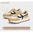 thumbnail image 3 of LUCKY STEP Womens Retro Platform Sneakers Classic Comfortable Casual Shoes,Beige&Black, 3 of 11