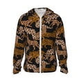 thumbnail image 2 of Uemuo Leopard Print Pattern Women's Full Zip UPF 50+ Sun Protection Hoodie Jacket Long Sleeve Sun Shirt Hiking Outdoor Performance with Pockets-, 2 of 9