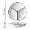 thumbnail image 7 of Fiocias Divided Plate Compartment Plate Leakproof Portion Control 3 Compartment Reusable white, 7 of 7
