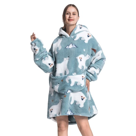 Oversized Hoodies Sweatshirt Winter Hoodies Fleece Comfortable Plush Blanket Sweatshirt with Big Pocket Wearable Blanket Hoodies As Birthday Gifts for Women Men Adults Kids