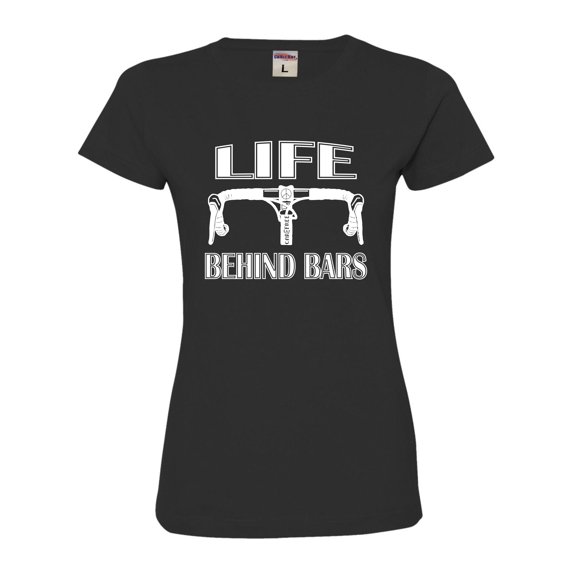 Womens Life Behind Bars Funny Bike Bicycle Funny Deluxe Soft T-Shirt