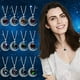 thumbnail image 3 of Collar de luna de 12 constelaciones Collar de astrología Collar con colgante de cuentas de vidrio de galaxia y luna creciente, collar de joyería de plata de ley, joyería ideal, 3 of 5