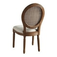 thumbnail image 4 of Stella Wood Brown Oval Back Chair in Linen Cream Fabric, 4 of 7
