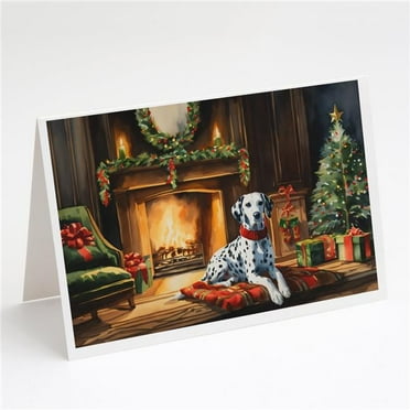Dalmatian Cozy Christmas Greeting Cards Pack of 8 7 in x 5 in