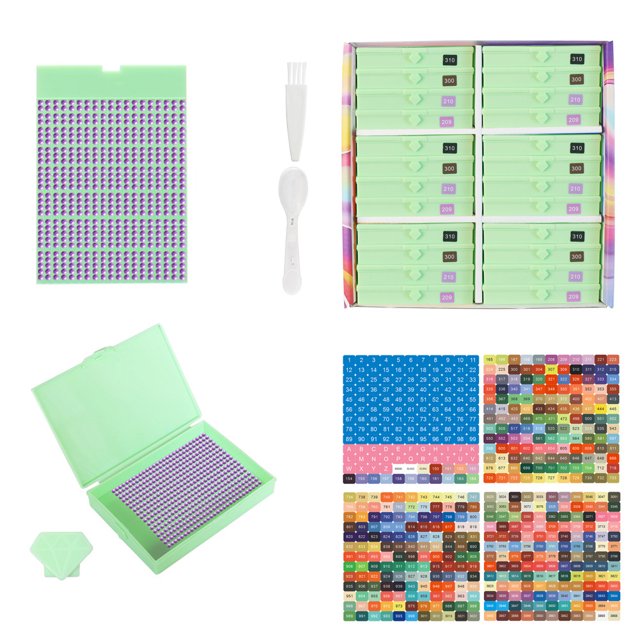 Bandeja Diamante 5D Pintura Diamanes Kits Arte Diamantes para Adultos (24 Piezas) Verde