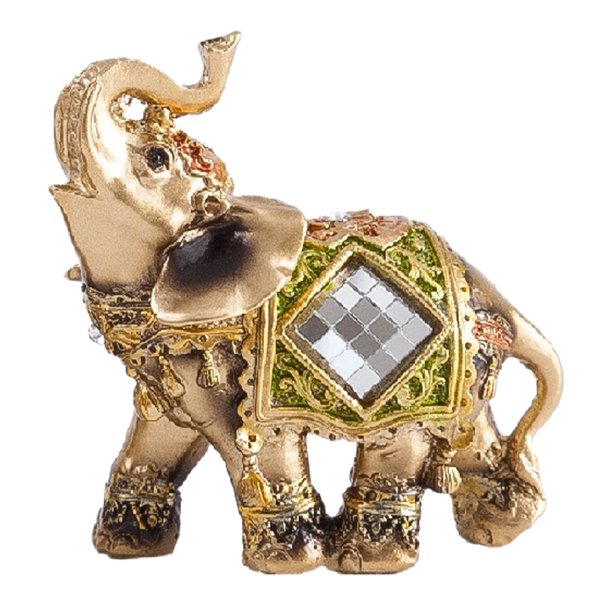 Estatua Adornos de estatua de elefante Feng Shui de resina para sala de estar dormitorio (oro S) Likrtyny Libre de BPA