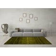 thumbnail image 3 of Ahgly Company Machine Washable Indoor Round Abstract Yellow Contemporary Area Rugs, 3' Round, 3 of 4