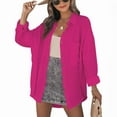 thumbnail image 2 of Vedolay Women's Shirts V Neck Casual Business Blouses Tops Hot Pink,S, 2 of 5