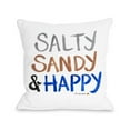 thumbnail image 1 of Bella Casa 73699PL16 Un 16 x 16 Po Salé Sable et Heureux Oreiller par Timree&44; Multicolore, 1 of 1