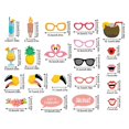 thumbnail image 2 of Tropical Summer Party Photo Booth Props Set - 21pcs Hawaiian Beach Party Decoration with Flamingo Theme, 2 of 5