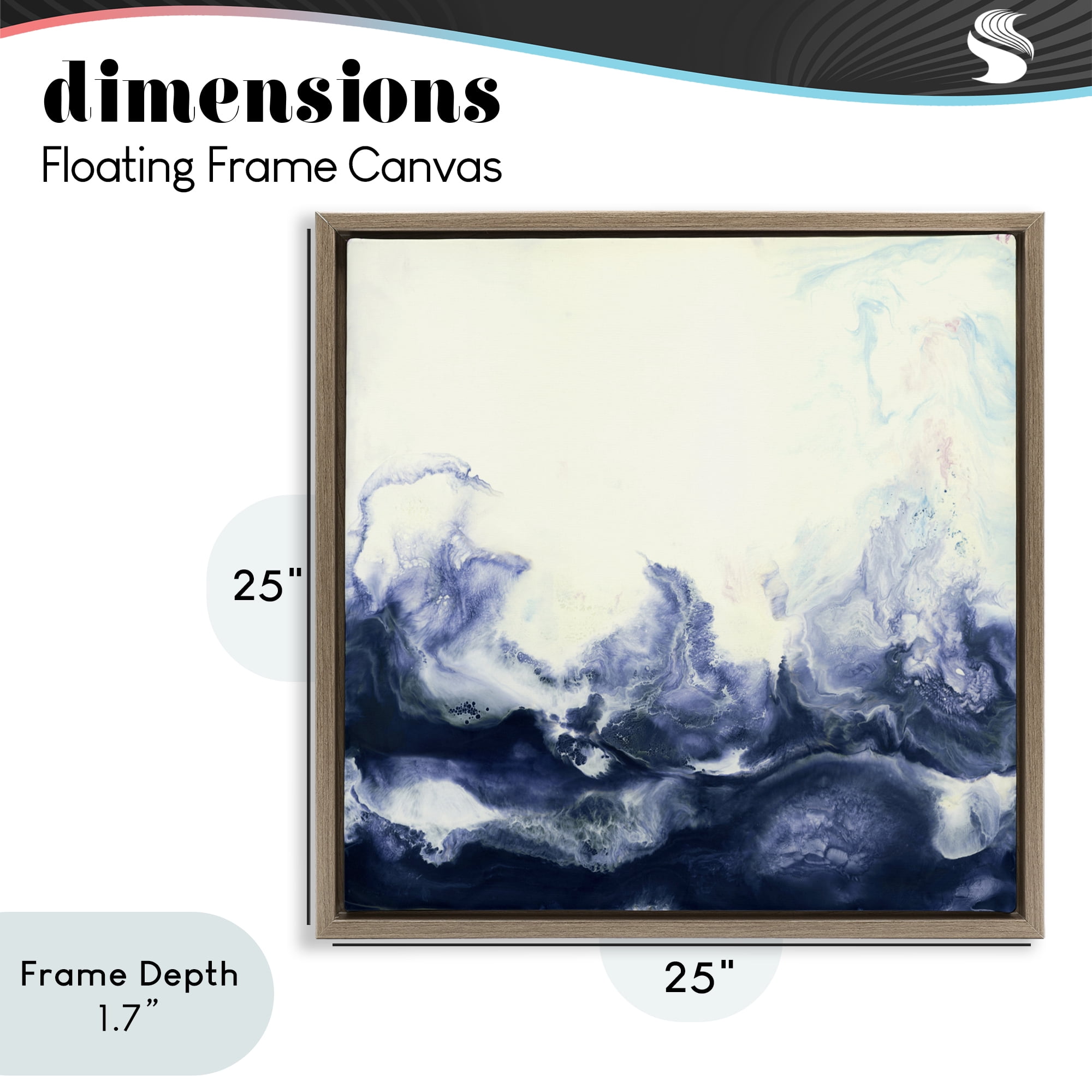 Stupell Industries Oceanic Fluid Swirl Brown Framed Floater Canvas Wall Art, design by Laura Van Horne