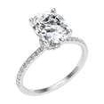 thumbnail image 2 of Oryn Jewel 2 Ct Oval Cut Lab-Created Simulated Diamond Ring - 14K White Gold Over - Timeless Solitaire with Accents - Enchanting Engagement Ring for Women - Unique Gift for Her, 2 of 6