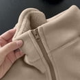 thumbnail image 6 of CHGBMOK Women Fleece Jacket Stand Collar Long Sleeve Full Zip Lightweight Coat Casual Loose Fit Outerwear with Pockets, 6 of 6