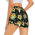 thumbnail image 3 of Disketp Sunflower Skull Boho Print Women's Shorts Workout Shorts for Athletic Gym Running Shorts with Phone Pockets Small, 3 of 8