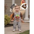 thumbnail image 6 of BemeyourBBs Thanksgiving Baby Boy Outfit Romper Plaid Overall Pants Turkey Hat, 6 of 9