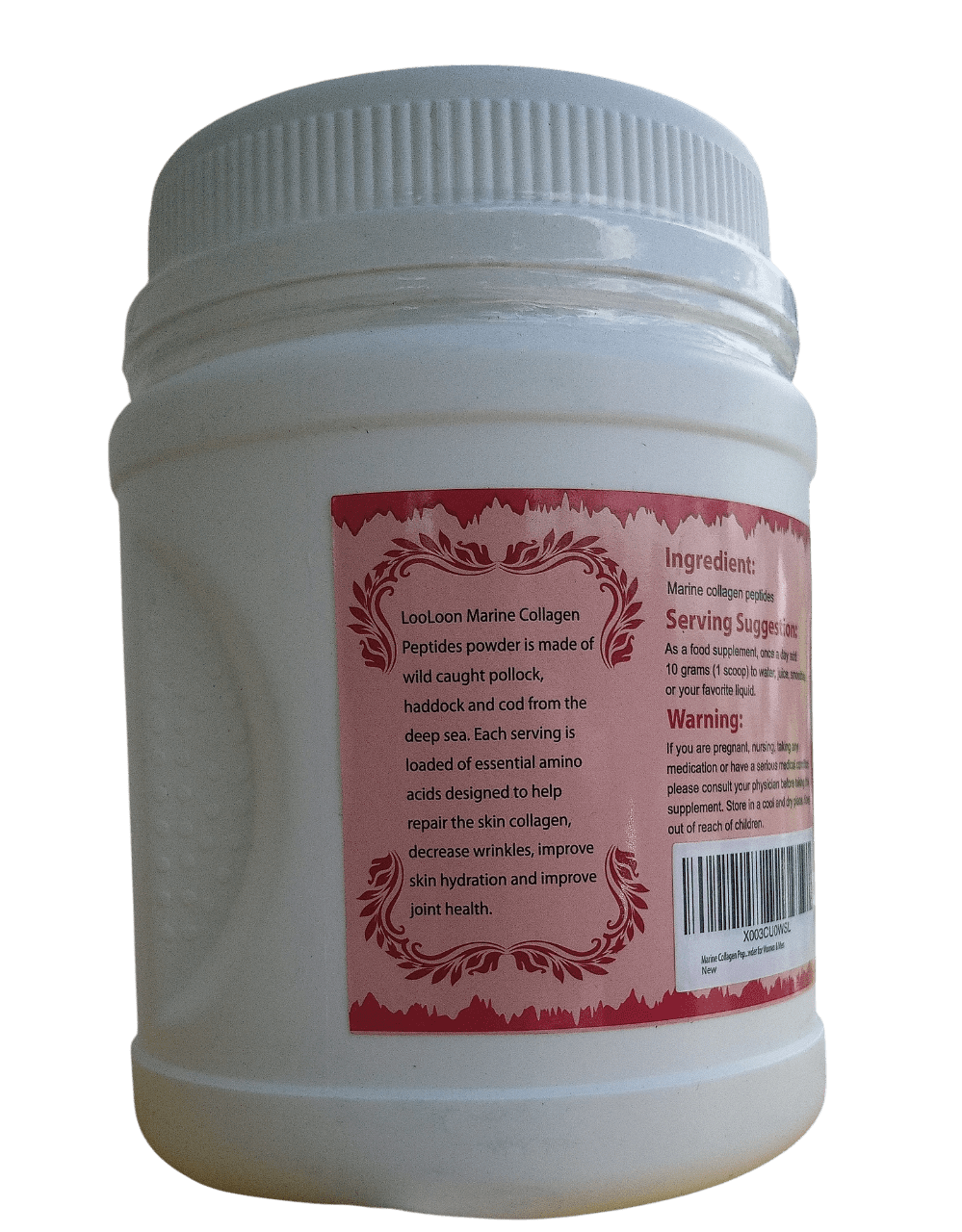 Hydrolyzed Marine Collagen Peptides – High-Quality Protein Source, 1 Lb
